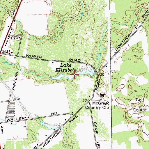 Topographic Map of Lake Elizabeth, NY