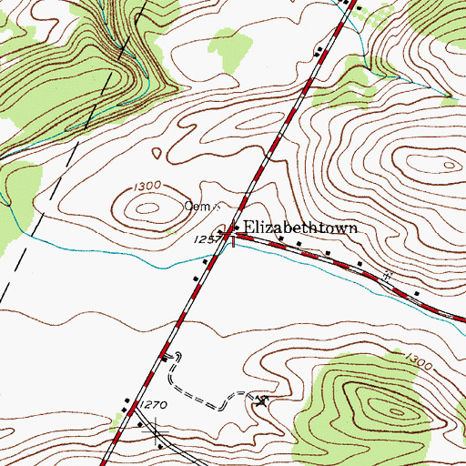 Topographic Map of Elizabethtown, NY