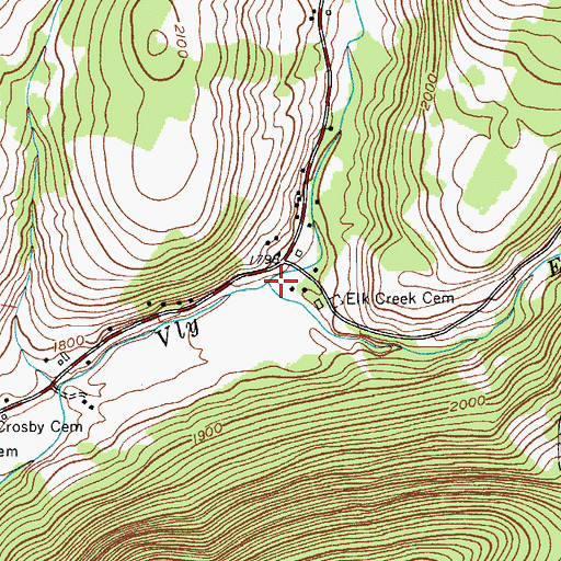 Topographic Map of Elk Creek, NY
