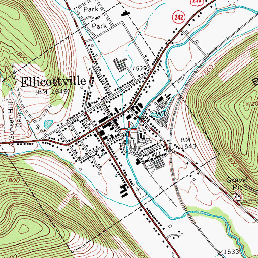 Topographic Map of Elk Creek, NY