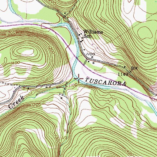 Topographic Map of Elk Creek, NY