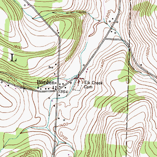 Topographic Map of Elk Creek Cemetery, NY