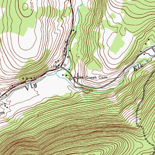 Topographic Map of Elk Creek Cemetery, NY