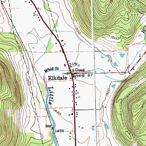 Topographic Map of Elkdale, NY