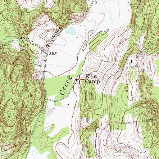 Topographic Map of Elks Camp, NY