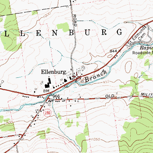 Topographic Map of Ellenburg, NY