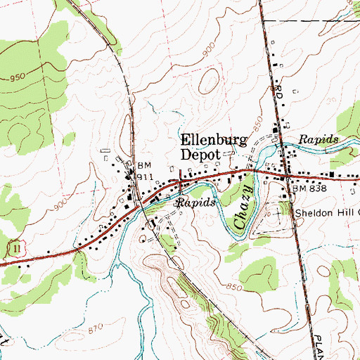 Topographic Map of Ellenburg Depot, NY
