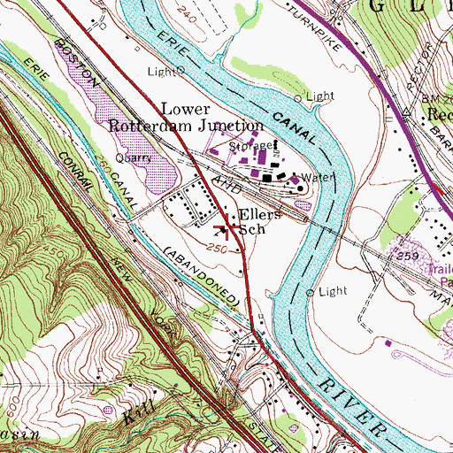 Topographic Map of Ellers School (historical), NY