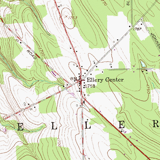 Topographic Map of Ellery Center, NY
