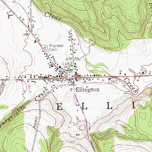 Topographic Map of Ellington, NY