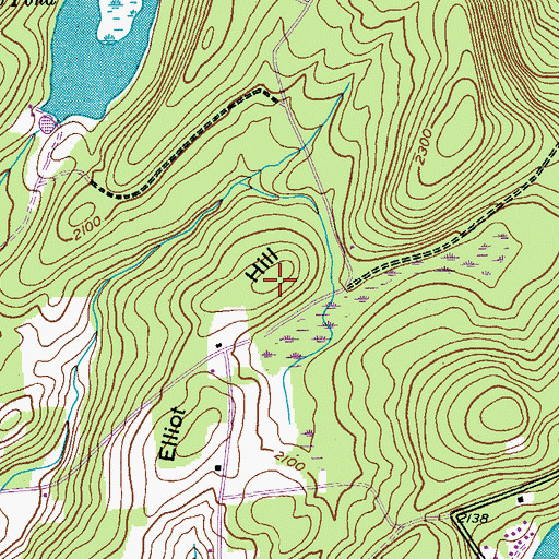 Topographic Map of Elliot Hill, NY
