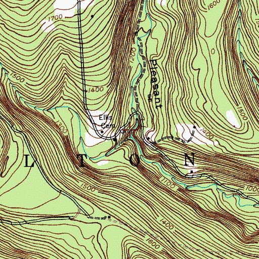 Topographic Map of Ellis Cemetery, NY