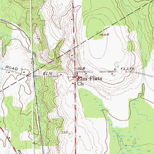 Topographic Map of Elm Flats Church, NY