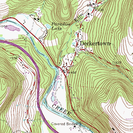 Topographic Map of Elm Hollow, NY