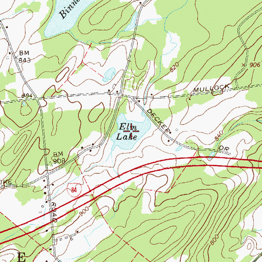Topographic Map of Elm Lake, NY