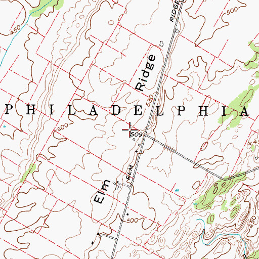 Topographic Map of Elm Ridge, NY