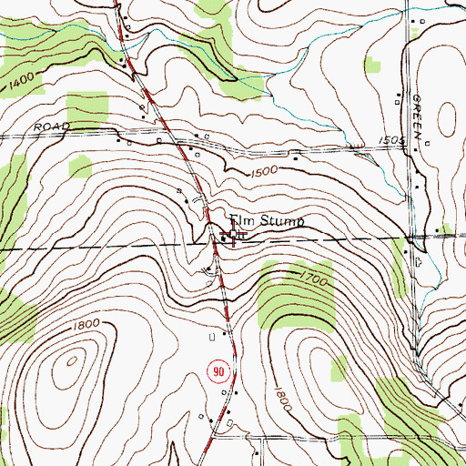 Topographic Map of Elm Stump Church, NY