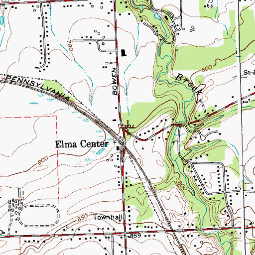 Topographic Map of Elma Center, NY
