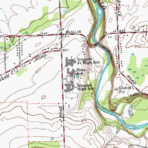 Topographic Map of Iroquois Intermediate School, NY