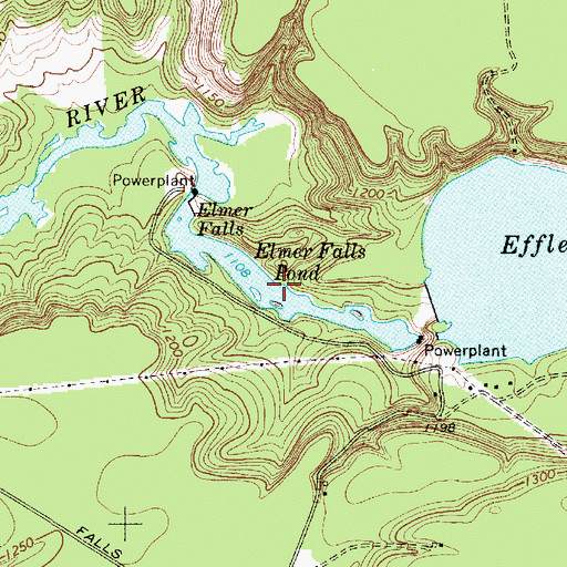 Topographic Map of Elmer Falls Pond, NY
