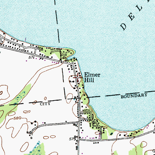 Topographic Map of Elmer Hill, NY