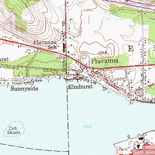 Topographic Map of Elmhurst, NY