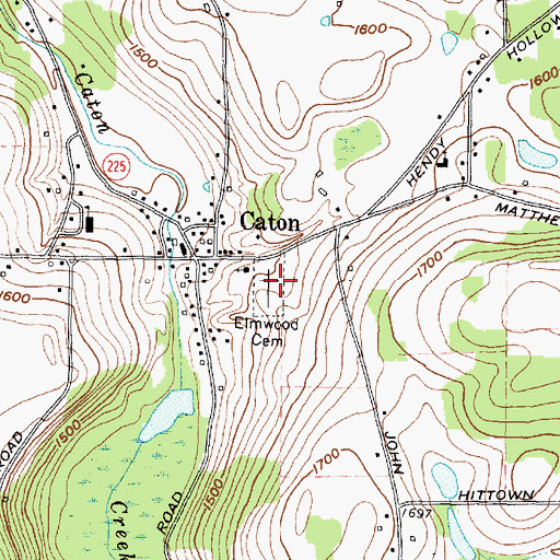 Topographic Map of Elmwood Cemetery, NY