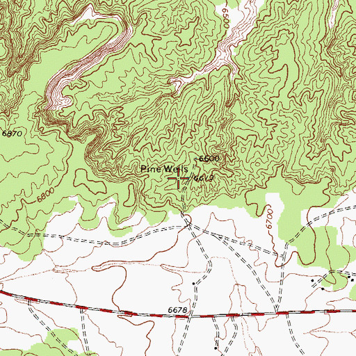 Topographic Map of Pine Wells, AZ