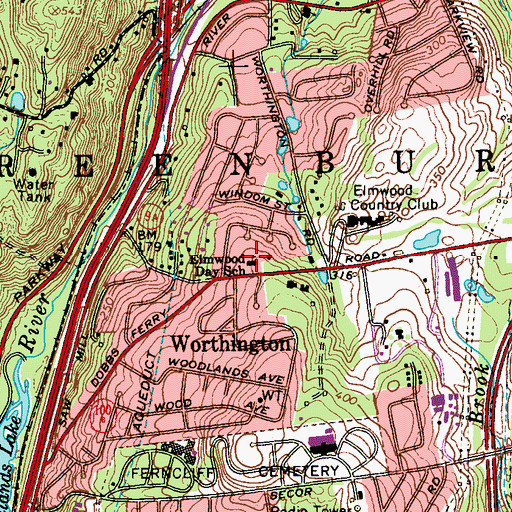 Topographic Map of Elmwood Day School, NY