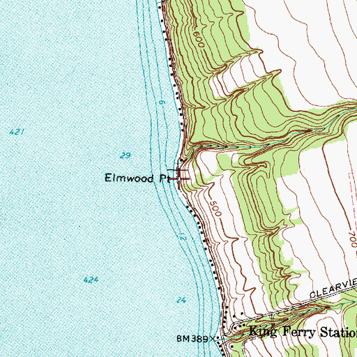 Topographic Map of Elmwood Point, NY