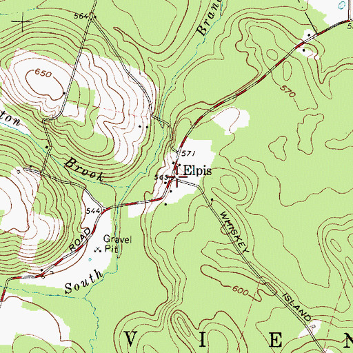 Topographic Map of Elpis, NY