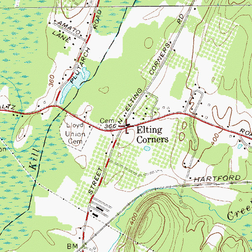 Topographic Map of Elting Corners, NY