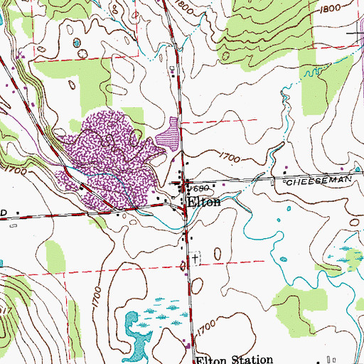 Topographic Map of Elton, NY