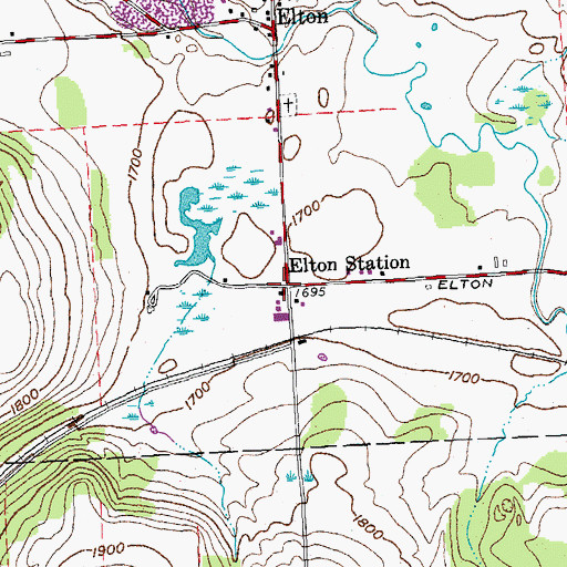 Topographic Map of Elton Station, NY