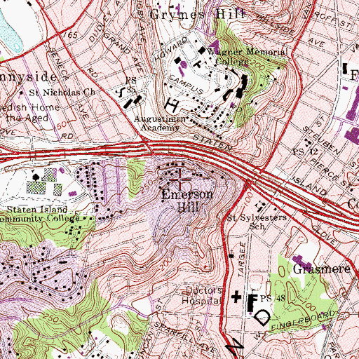 Topographic Map of Emerson Hill, NY