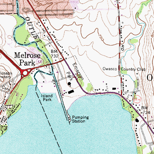 Topographic Map of Emerson Park, NY