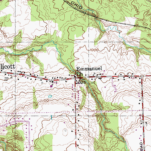 Topographic Map of Emmanuel United Methodist Church, NY