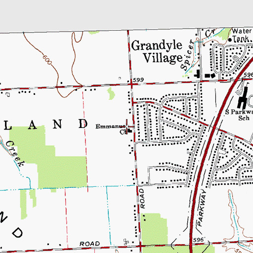 Topographic Map of Emmanuel Church, NY