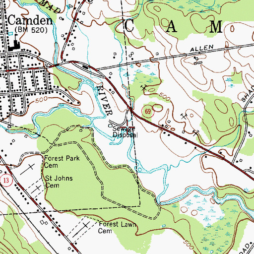 Topographic Map of Emmons Brook, NY