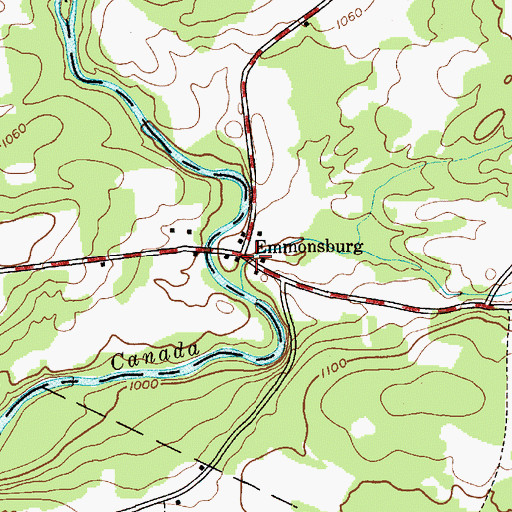Topographic Map of Emmonsburg, NY