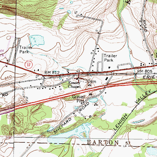Topographic Map of Emory Chapel, NY