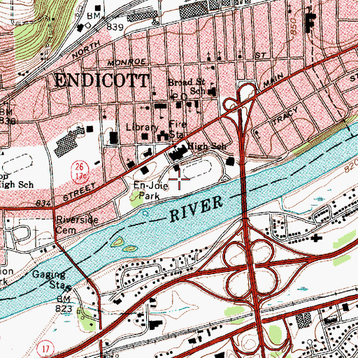 Topographic Map of En-Joie Park, NY
