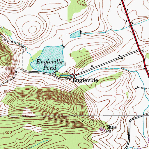Topographic Map of Engleville, NY