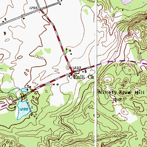 Topographic Map of Enlli Church, NY