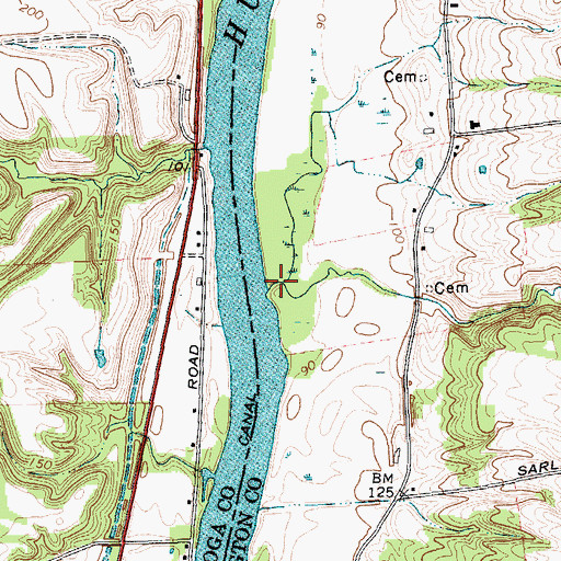 Topographic Map of Ensign Brook, NY