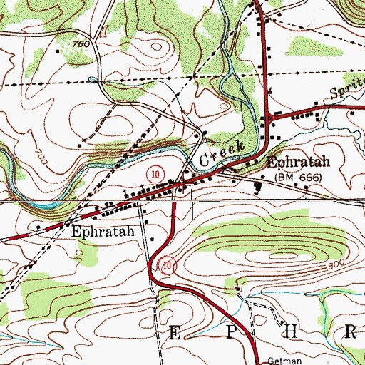 Topographic Map of Ephratah, NY