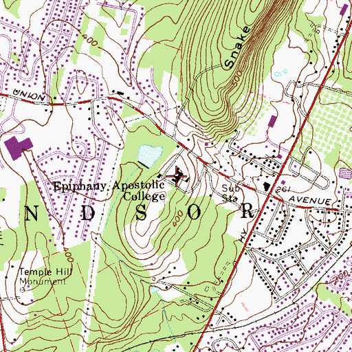 Topographic Map of Epiphany Apostolic College (historical), NY
