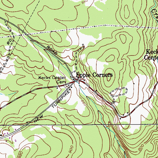 Topographic Map of Eppie Corners, NY