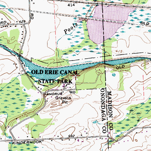 Topographic Map of Erie Canal State Park, NY