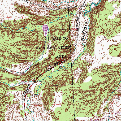 Topographic Map of Erie County Reforestation Area, NY